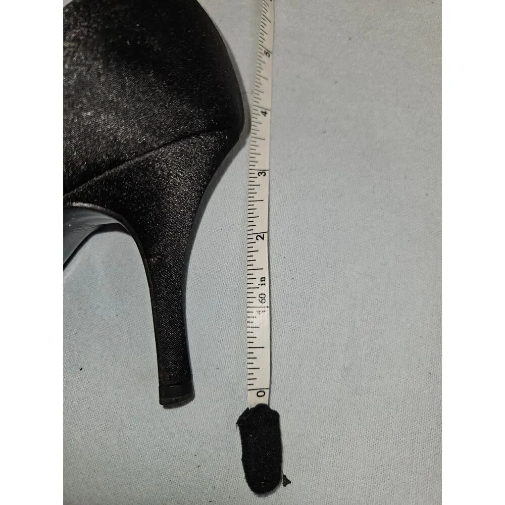 Bruno Magli Black Satin Pumps Stilettos Italian EU36